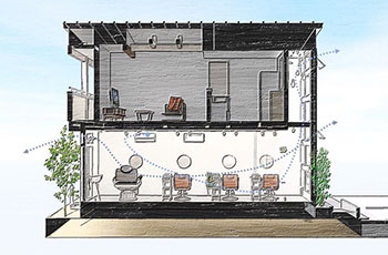 空気の流れを考えた店舗